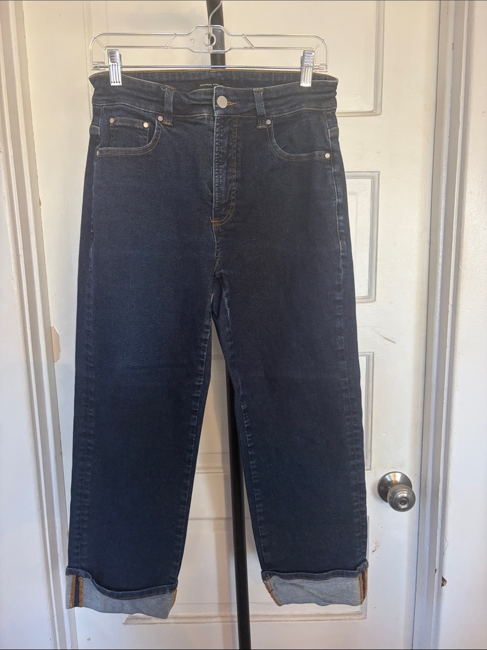 Universal Standard Women’s Straight Leg Jeans in Dark Blue